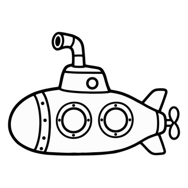 手描きの潜水艦アイコン